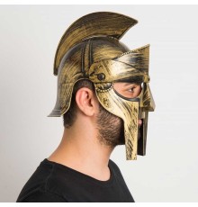 Gladyatör Savaş Kaskı Miğferi İnce Başlık Altın Renk