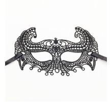 Siyah Renk Kulaklı Dantel Parti Balo Maskesi
