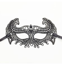 Siyah Renk Kulaklı Dantel Parti Balo Maskesi