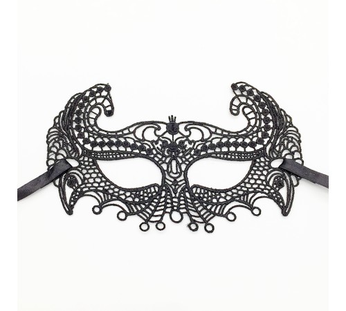 Siyah Renk Kulaklı Dantel Parti Balo Maskesi
