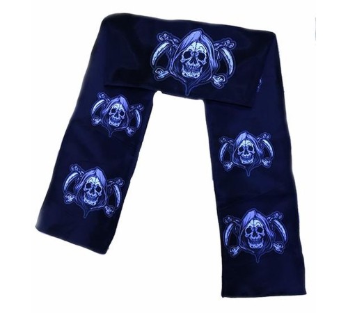 Siyah Renk Beyaz Korsan Kuru Kafa Kılıç Baskılı Atkı Banner Dekor 150x17 cm