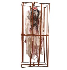 Ürpertici Scary Halloween Sesli Hareketli Sensörlü Beyaz Kuru Kafa Dekor 90 cm