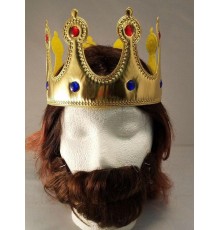 Altın Renk Kumaş Malzemeden İmal Çocuk Kral Tacı 57 cm