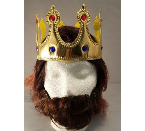 Altın Renk Kumaş Malzemeden İmal Çocuk Kral Tacı 57 cm
