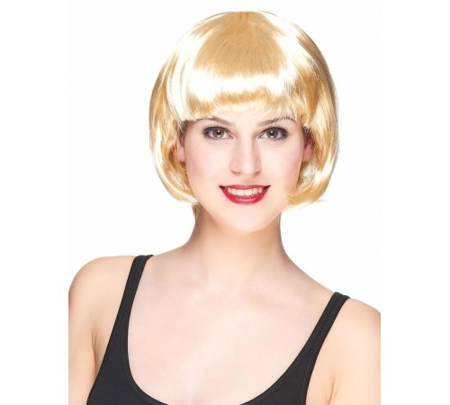 Platin Altın Dore Renk Küt Parti Peruğu Kısa Takma Peruk