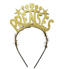 Prenses Yazılı Yıldız Kalp Şekilli Altın Renk Parti Tacı