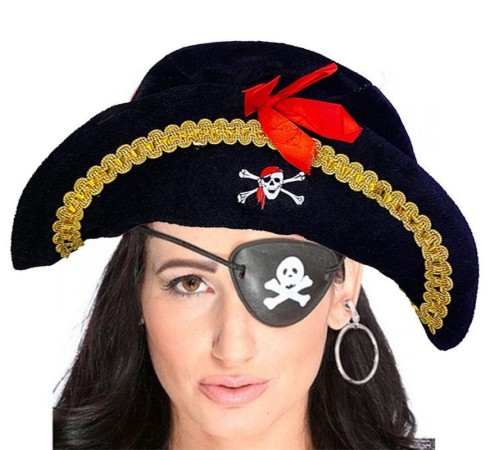 Şekil Verilebilir Unisex Korsan Şapkası ve Göz Bandı Seti