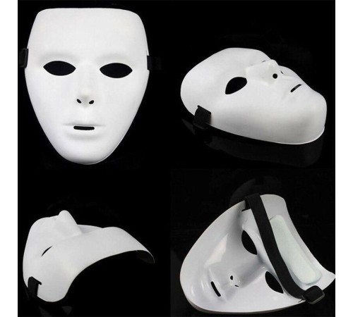 Beyaz Renk Hip Hop Anonim Jabbawockeez Maskesi 18X15 cm