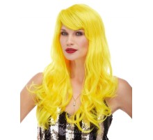 Sarı Renk Uzun Dalgalı Parti Peruğu
