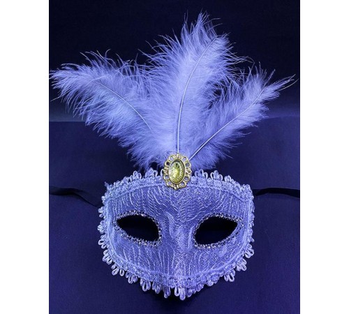 Beyaz Dantel İşlemeli Balo Maskesi Parti Maskesi 16x22 cm