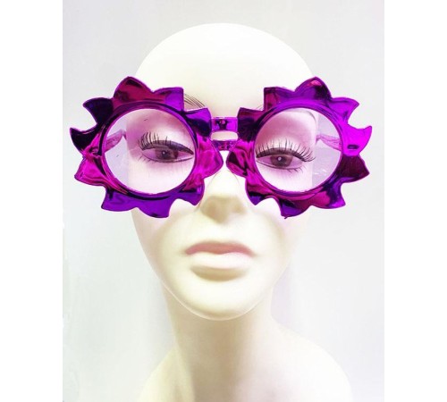 Güneş Model Metalize Parlak Parti Gözlüğü Pembe Renk 14x7 cm