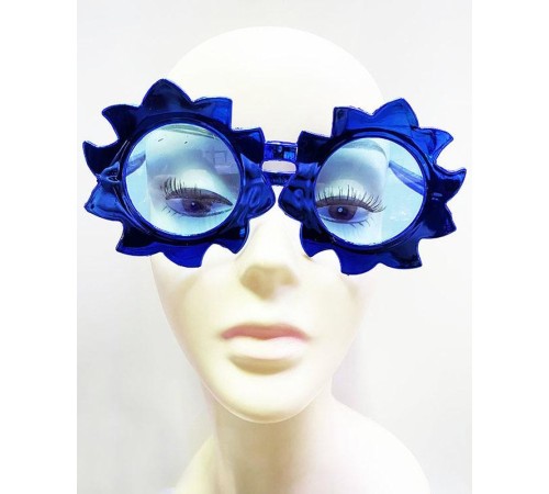 Güneş Model Metalize Parlak Parti Gözlüğü Mavi Renk 14x7 cm