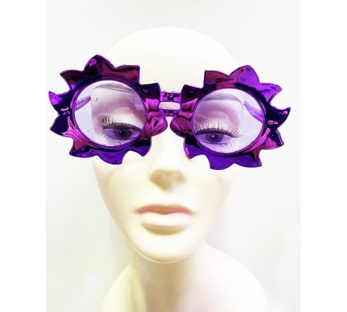 Güneş Model Metalize Parlak Parti Gözlüğü Mor Renk 14x7 cm