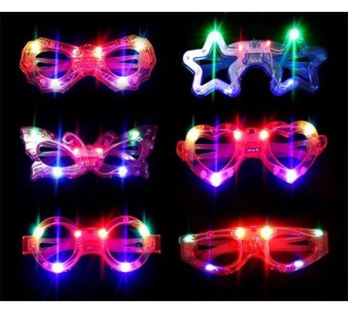 Led Işıklı Karışık 6 Model Yanar Söner Parti Gözlüğü 6 Adet