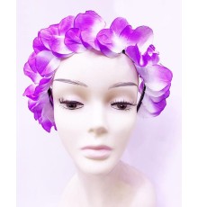 Luau Aloha Hawaii Partisi Mor Renk Yapraklı Taç 10x15 cm