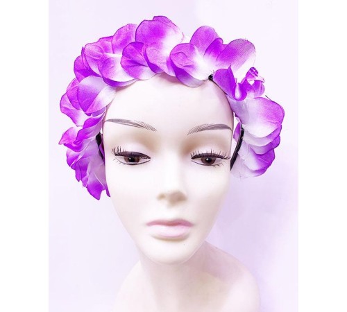 Luau Aloha Hawaii Partisi Mor Renk Yapraklı Taç 10x15 cm