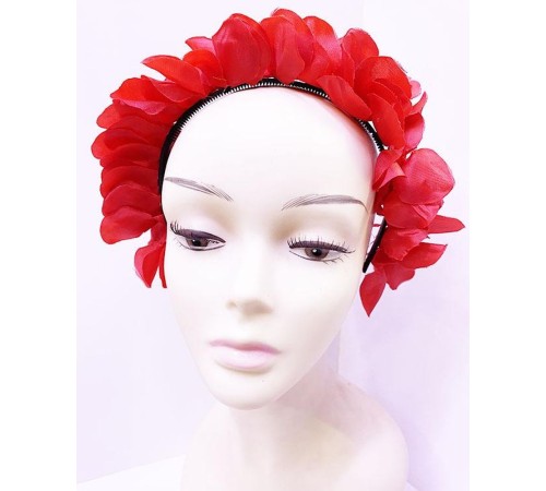 Luau Aloha Hawaii Partisi Kırmızı Renk Yapraklı Taç 10x15 cm