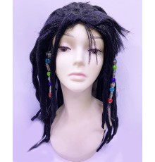 Siyah Renk Joe Dreadlocks Boncuklu Kabarık Rasta Kirli Peruk