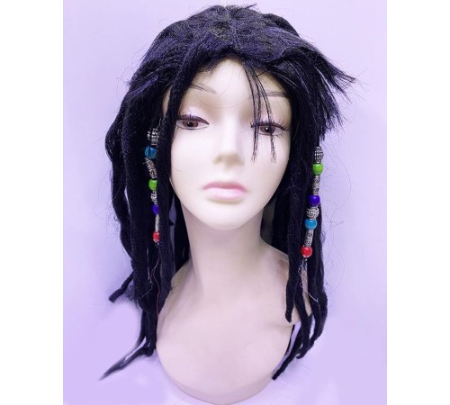 Siyah Renk Joe Dreadlocks Boncuklu Kabarık Rasta Kirli Peruk
