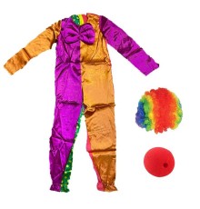 Çocuk Palyaço Kostümü Peruğu ve Burnu 15-16 Yaş Model 2