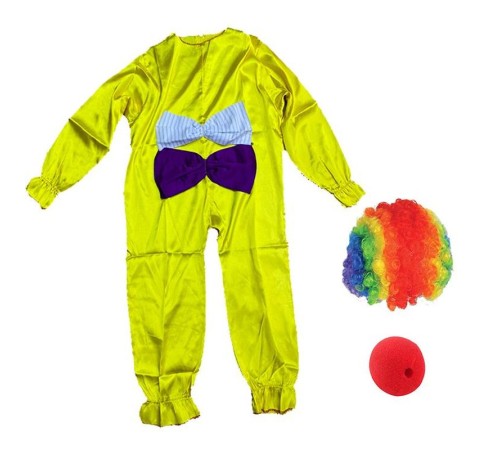 Çocuk Palyaço Kostümü Peruğu ve Burnu 6-7 Yaş Model 8