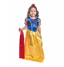 Kırmızı Pelerinli Düz Pamuk Prenses Kostümü-2-3 YAŞ-Taç yok