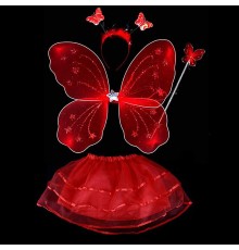 Kırmızı Kostümü - Kırmızı Kostüm Aksesuar Seti 4 Parça