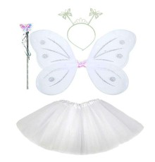 Beyaz Kostümü - Beyaz Kostüm Aksesuar Seti 4 Parça