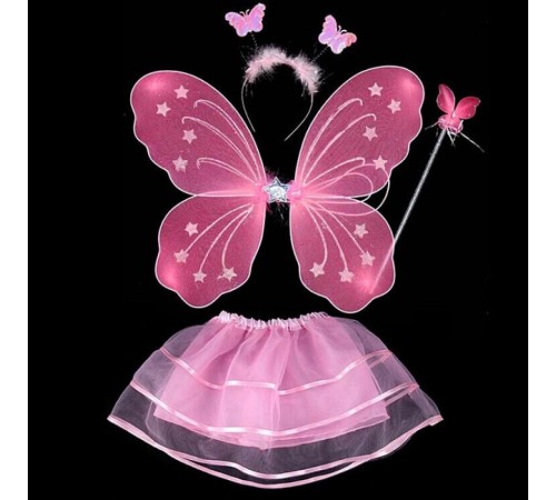 Toz Pembe Kostümü - Toz Pembe Kostüm Aksesuar Seti 4 Parça