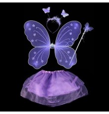 Lila Mor Kostümü - Lila Mor Kostüm Aksesuar Seti 4 Parça