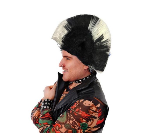 Mohican Mohawk Punk Peruk - 70 li 80 li Yıllar Peruk Model 5