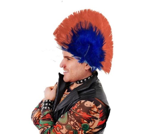 Mohican Mohawk Punk Peruk - 70 li 80 li Yıllar Peruk Model 6