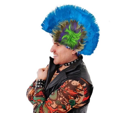 Mohican Mohawk Punk Peruk - 70 li 80 li Yıllar Peruk Model 7