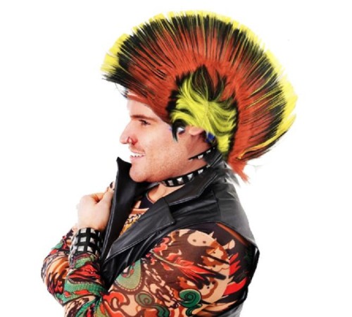 Mohican Mohawk Punk Peruk - 70 li 80 li Yıllar Peruk Model 8