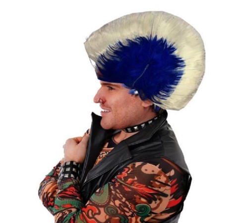 Mohican Mohawk Punk Peruk - 70 li 80 li Yıllar Peruk Model 9