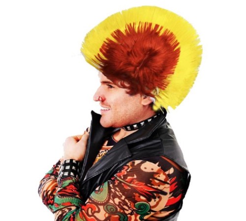 Mohican Mohawk Punk Peruk - 70 li 80 li Yıllar Peruk Model 11