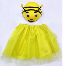 Arı Kostümü - 23 Nisan Arı Şapkası ve Etek Seti 2 Parça