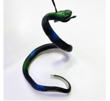 Siyah Renk Gerçekçi Silikon Yumuşak Yılan 37 cm