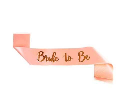 Bride To Be Saten Kuşak Pembe Üzeri Metalize Altın Yazılı 160x9.5 cm