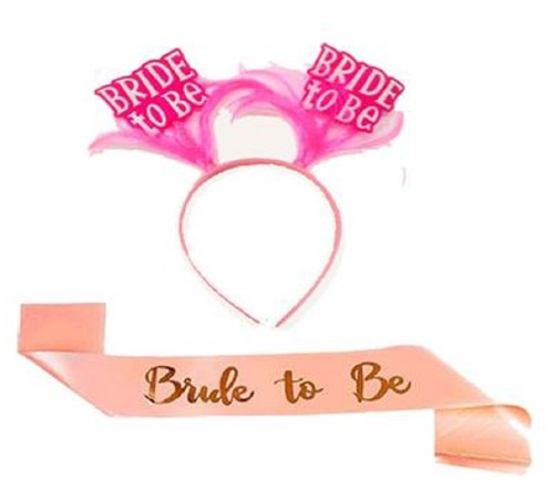 Pembe Renk Bride To Be Kuşak - Pembe Renk Bride To Be Taç