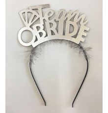 Team Bride Yazılı Alyanslı Gümüş Renk Parti Tacı