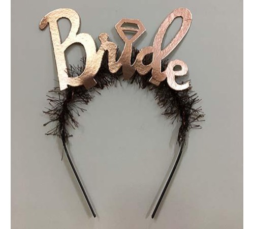 Bride Yazılı Bekarlığa Veda Partisi Tacı Rose Renk