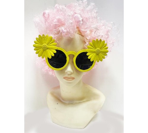 Sarı Renk Papatya Figürlü Temalı Parti Gözlüğü