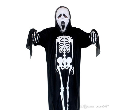 Yetişkin Boy İskelet Tulum İskelet Kostüm 120 cm