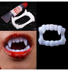 Beyaz Renk Vampir Dişi ve Yapay Kan Seti