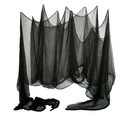 Siyah Renk Ürpertici Dekor Perde 72x190 cm