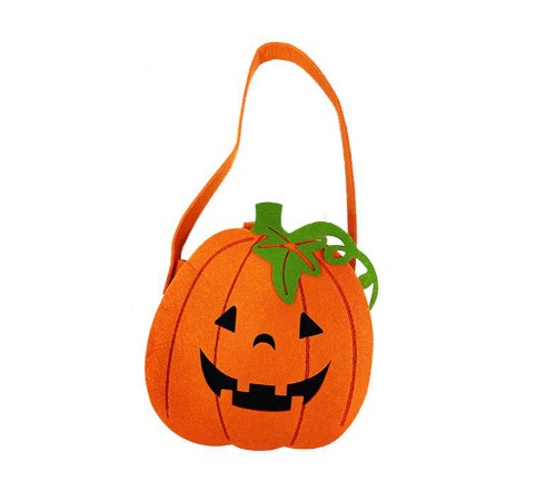 Turuncu Renk Dişli Yapraklı Balkabağı Şeker Çantası 15x12 cm