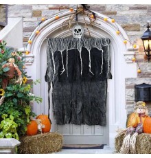 Ürpertici Kuru Kafa Korku Hayalet Saçaklı Dekor 90x50 cm