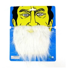 Beyaz Kırçıllı Arkadan Lastikli Beyaz Takma Sakal Yetişkin Çocuk Uyumlu