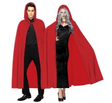 Kırmızı Renk Kapşonlu Pelerin 120 cm